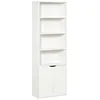 Image de Bibliothèque 4 étagères armoire 2 portes dim. 59 x 29 x 180 cm blanc