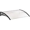 Image de Auvent marquise de porte design voûté arrondi dim. 122L x 89l x 24H cm polycarbonate PP noir