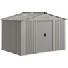 Image de Abri de jardin 5,4 m² - cabanon double porte coulissante - fondation incluse - 277 x 195 x 192 cm - tôle d'acier ondulée gris