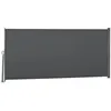 Image de Store latéral brise-vue paravent rétractable dim. 3L x 1,6H m métal polyester imperméable anti-UV haute densité 180g/m² gris