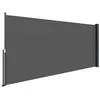 Image de Store latéral brise-vue paravent rétractable de jardin dim. 3 x 1,4 m alu. polyester gris foncé