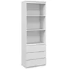 Image de Bibliothèque 3 étagères 3 tiroirs - dim. 60L x 35l x 180H cm - panneaux aspect bois blanc
