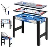 Image de Table multi jeux 5 en 1 - billard, ping-pong, air hockey, basketball, cible fléchettes - bleu