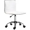 Image de Chaise de bureau design style Chesterfield acier chromé revêtement synthétique blanc