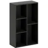Image de Étagère cube - bibliothèque - rangement 5 compartiments - dim. 50 x 24 x 80 cm - noir