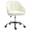 Image de Chaise de bureau tissu bouclette design hauteur réglable pivotante piètement acier crème