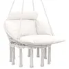 Image de Chaise suspendue de jardin - grand coussin inclus - macramé coton polyester blanc cassé