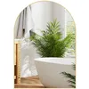 Image de Miroir mural arqué 50 x 70 cm haute définition cadre alliage aluminium doré
