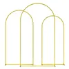Image de Arches décoratives - lot de 3 arches de mariage - arches de ballon - dim. 120L x 40l x 220H cm - métal doré