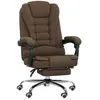 Image de Fauteuil de bureau manager grand confort repose-pied dossier inclinable accoudoirs rembourrés lin beige