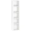 Image de Étagère cube colonne - bibliothèque - rangement 5 compartiments - dim. 30 x 24 x 133 cm - blanc