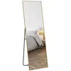 Image de Grand miroir pleine longueur rectangulaire 50 x 160 cm - miroir sur pied ou mural - doré