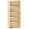 Image de Étagère cube colonne - bibliothèque - rangement 5 compartiments - dim. 60 x 24 x 133 cm - effet bois naturel