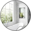 Image de Miroir mural rond dia. 70 cm cadre métal noir