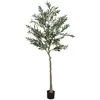 Image de Olivier artificiel H.180 cm - grand réalisme - 900 feuilles en soie, 40 olives - mousse effet lichen pot inclus
