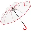 Image de Fare - Parapluie canne transparent - FP7112 - bord rouge