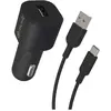 Image de Muvit For Change Pack Chargeur Voiture 12w + Cable USB C 1.2m Noir, Adaptateur pour véhicule, Noir