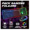 Image de Pack Gaming Sentai C02 Clavier + Souris Filaire Rétroéclairé, AZERTY Français, 3600 DPI   Pack pour PC PS4 PS5   Noir   Plug & Play