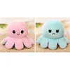 Image de Peluche poulpe réversible double face 20 cm -rose + bleu