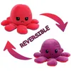 Image de Peluche poulpe réversible double face 20 cm -violet + rose rouge