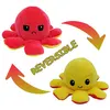 Image de Peluche poulpe réversible double face 20 cm -jaune + rouge