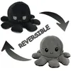 Image de Peluche poulpe réversible double face 20 cm -gris + noir