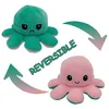 Image de Peluche poulpe réversible double face 20 cm -rose clair + vert clair