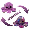 Image de Peluche poulpe réversible double face 20 cm -sequin violet + pois violet