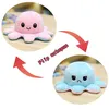 Image de Peluche poulpe réversible double face 30 cm -bleu clair + rose