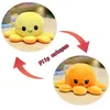 Image de Peluche poulpe réversible double face 40 cm -orange + jaune