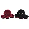 Image de Peluche poulpe réversible double face 20 cm - bordeaux + noir