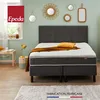 Image de Ensemble boxspring surmatelas + matelas + sommier + tête de lit + pieds Epeda ENCHANTEUR Chine gris 2x100x200