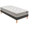 Image de Ensemble matelas Bultex primo, sommier Vigoroso gris fumé et pieds Back To Basics 90x190