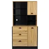 Image de Buffet Vaisselier Multi-Rangement Aspect Bois - DINAJ - ALTOBUY