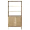 Image de Buffet 2 Portes Effet Bois et Façades Rotin - MAYA - ALTOBUY