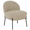 Image de Fauteuil Imitation Laine Beige Piétement Acier Noir - SPLINE - ALTOBUY