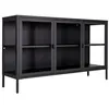 Image de Buffet 3 Portes Verre et Acier Noir - HENDRA - ALTOBUY