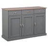 Image de Buffet 3 Portes 3 Tiroirs Coloris Gris - MELINA - ALTOBUY