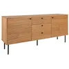 Image de LOWAN - Buffet 3 Tiroirs 2 Portes Effet Tasseaux Teinté Chêne Clair - HOUSE_NORDIC