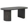 Image de Table basse Ovale Pieds Relief MDF Effet bois foncé - ANKARA - ALTOBUY