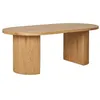 Image de Table basse Ovale Pieds Relief MDF Effet bois naturel - ANKARA - ALTOBUY