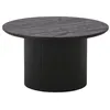 Image de Table basse Ronde 80cm Pieds Relief MDF Effet bois foncé - ANKARA - ALTOBUY