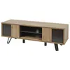 Image de Meuble TV 2 Portes Effet Bois Naturel et Noir - CARSON - ALTOBUY