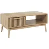 Image de Table Basse 1 Tiroir Effet Bois avec Tasseaux - PAJAN - ALTOBUY