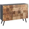 Image de Buffet 2 Portes 3 Tiroirs Acier et Bois Massif - FULBERT - ALTOBUY
