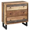 Image de Commode 3 Tiroirs Acier et Bois Massif - ODILON - ALTOBUY