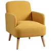 Image de Fauteuil Rembourré Tissu Jaune - TEODORE - ALTOBUY