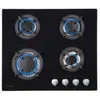 Image de beldeko plaque gaz 4 feux 7500w grilles fonte verre noir - marque française