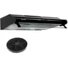 Image de beldeko - hotte casquette / visière 60 cm noir 240 m3/h - 100 watts - filtre inclus