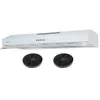 Image de beldeko - hotte casquette / visière / rivage 90 cm - blanche - 200w - double moteur - 438 m3/h